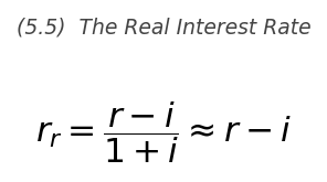 <p>r_r \approx \dfrac{r - i}{1 + i} \approx r - i</p>