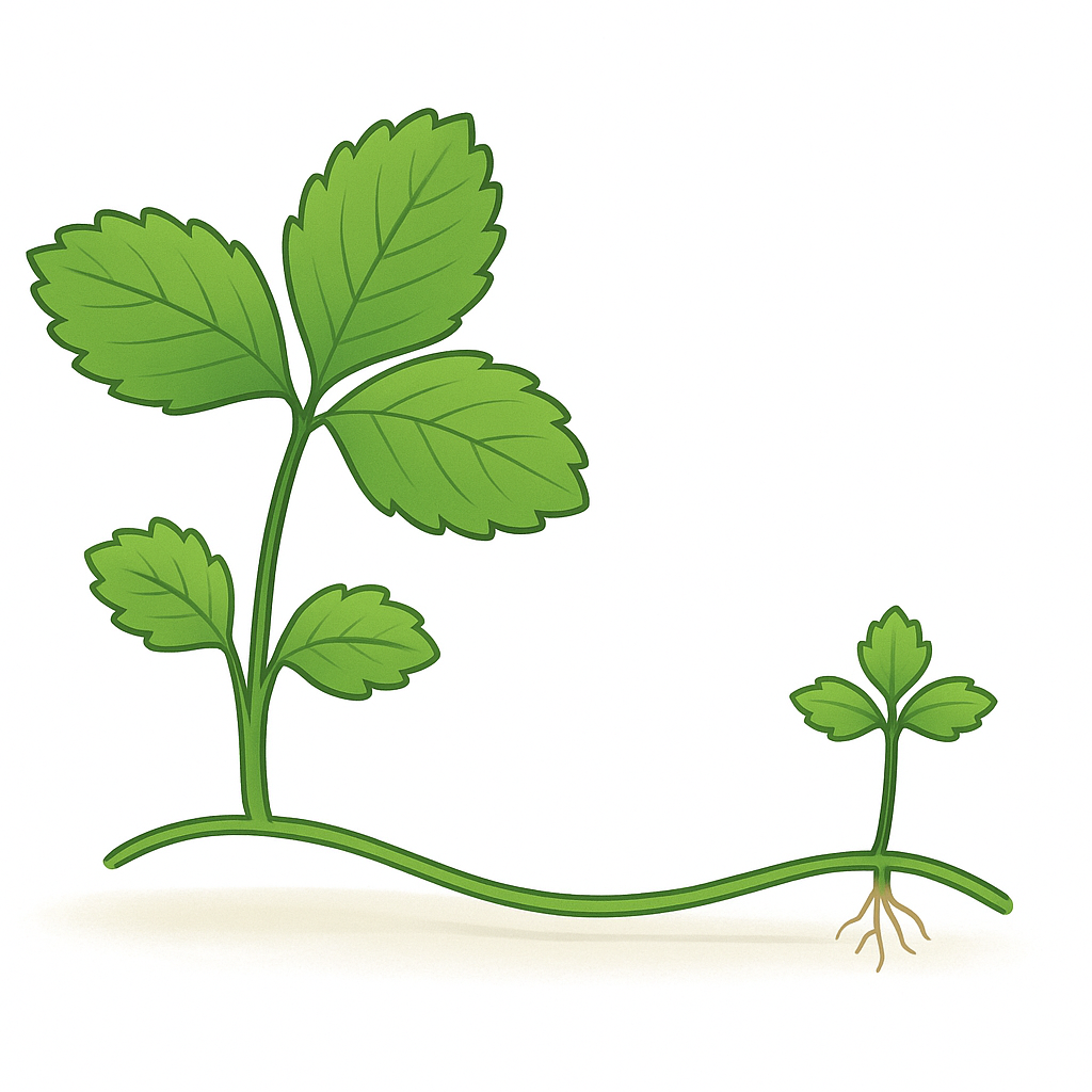 <p>The plant stems that lie on the ground and sprout into new plants.</p>