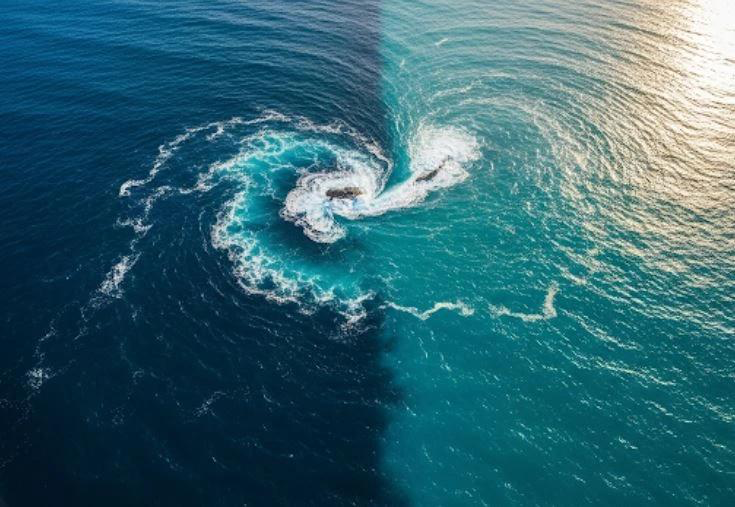 <p>(n) The process of moving toward and eventually meeting at the same point or place.</p>