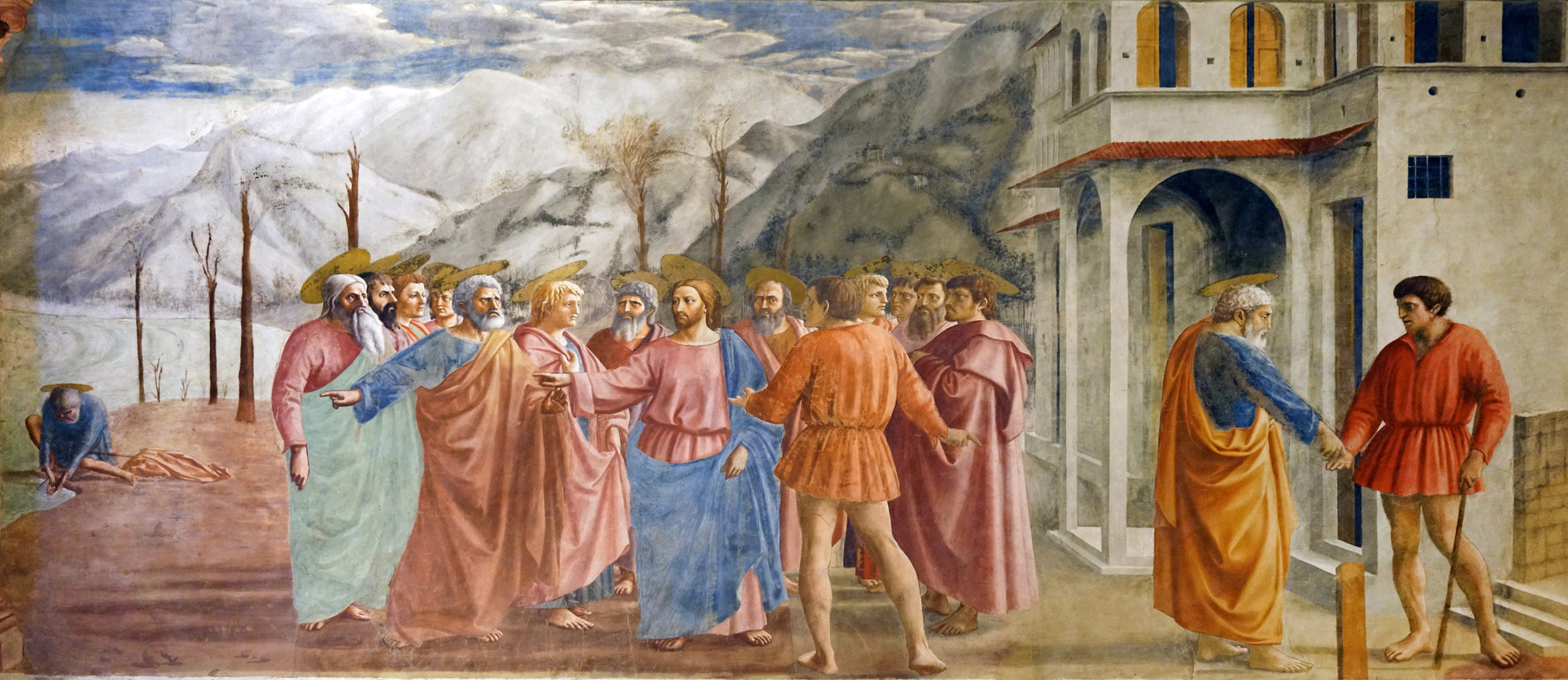 <p>Tribute Money- Masaccio</p>