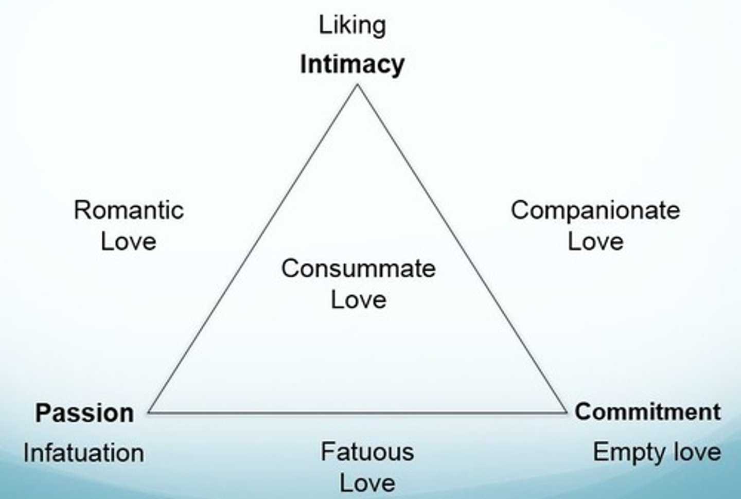 <p>Sternberg believes this is the ultimate form of love that has all 3: Passion, Intimacy & Commitment (Companionate).</p>