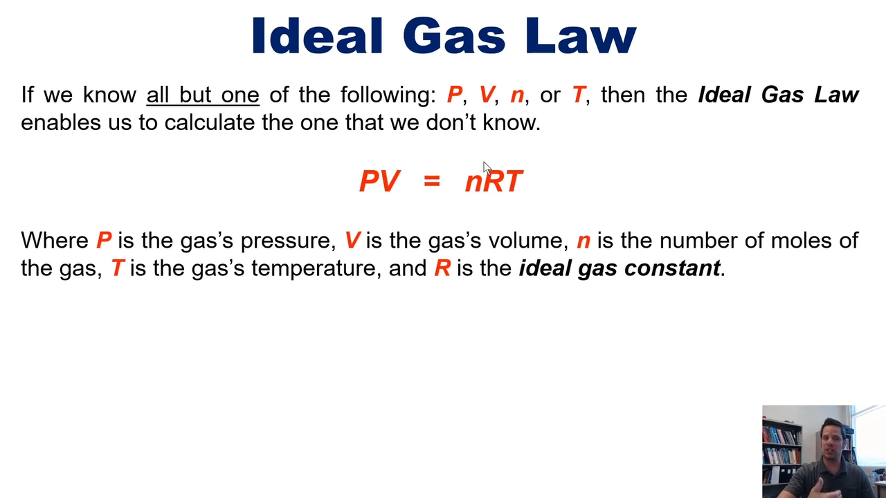 <p>PV=nRT</p>