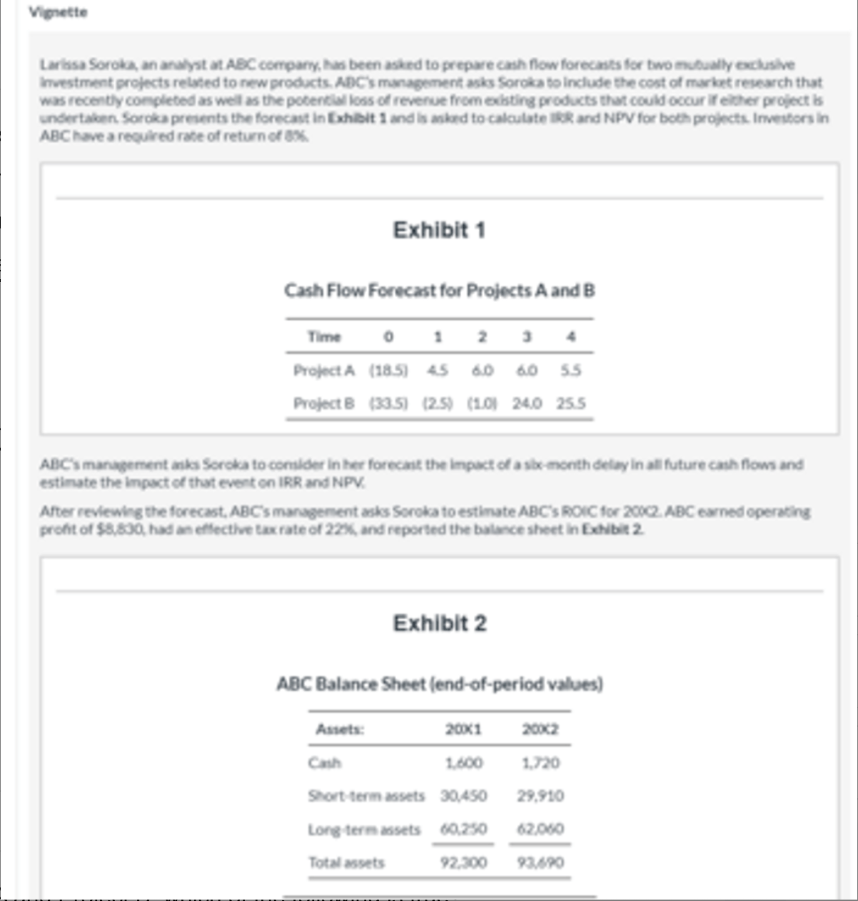 <p>When preparing the cash-flow forecasts for both projects, Soroka should include:</p><p>A. only the cost of the market research.</p><p>B. only the loss of revenue from existing products.</p><p>C. both the market research cost and the loss of revenue from existing products.</p>