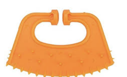 <p>Flat nose ring that has spikes on it to prevent the calves from nursing on their mother. Typically used during the weaning process</p>
