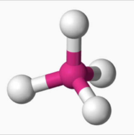 <p>4 electron domains</p><p>4 bonding domains</p><p>0 lone pairs</p><p>109.5 degree angles</p>