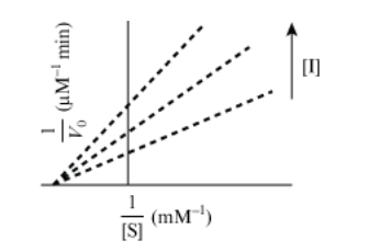 <p><span>Rate experiments were performed to determine the effect of an inhibitor on the kinetics of a reaction catalyzed by an enzyme. The results were plotted, as shown.</span></p><p><span>Based on the data, which statement best describes the interaction between the inhibitor and the enzyme? The inhibitor:</span></p><p><strong>A. </strong>irreversibly binds the enzyme.</p><p><strong>B. </strong>can only bind the enzyme after the enzyme has already bound substrate.</p><p><strong>C. </strong>binds the enzyme and the enzyme–substrate complex with the same affinity.</p><p><strong>D. </strong>prevents the binding of the enzyme to its substrate by occupying the enzyme’s active site.</p>