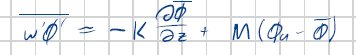 <ul><li><p>Environmental fluxes (diffusive) are approximated by the K-approach / Boussinesq closure</p></li><li><p>Fluxes in the updraft are approximated with the mass flux definition</p></li></ul><p></p>