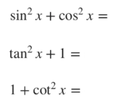 <p>trigonometric Pythagorean theories </p>