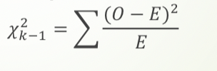 <p>Based on hypothesis ie null = fair die, alternative = biased die, dgf k = 1 (k is the number of possible outcomes), if the test statistic < critical Chi Square value, fail to reject, dgf contigency tables = (rows-1 X columns-1)</p>