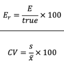 <p>if the value is < 5% of the %Error (relative error) and RSD (CV), then it is considered accurate and precise</p>