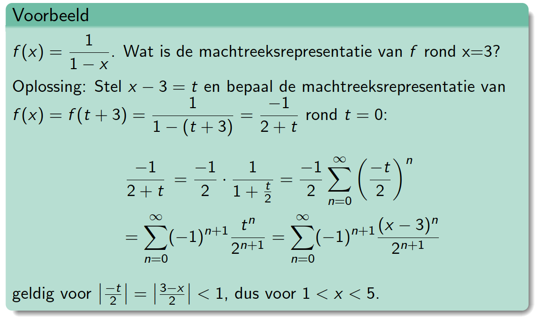 <p>Kun je deze ook volgen? machtrepresentatie om een gegeven centrum</p>