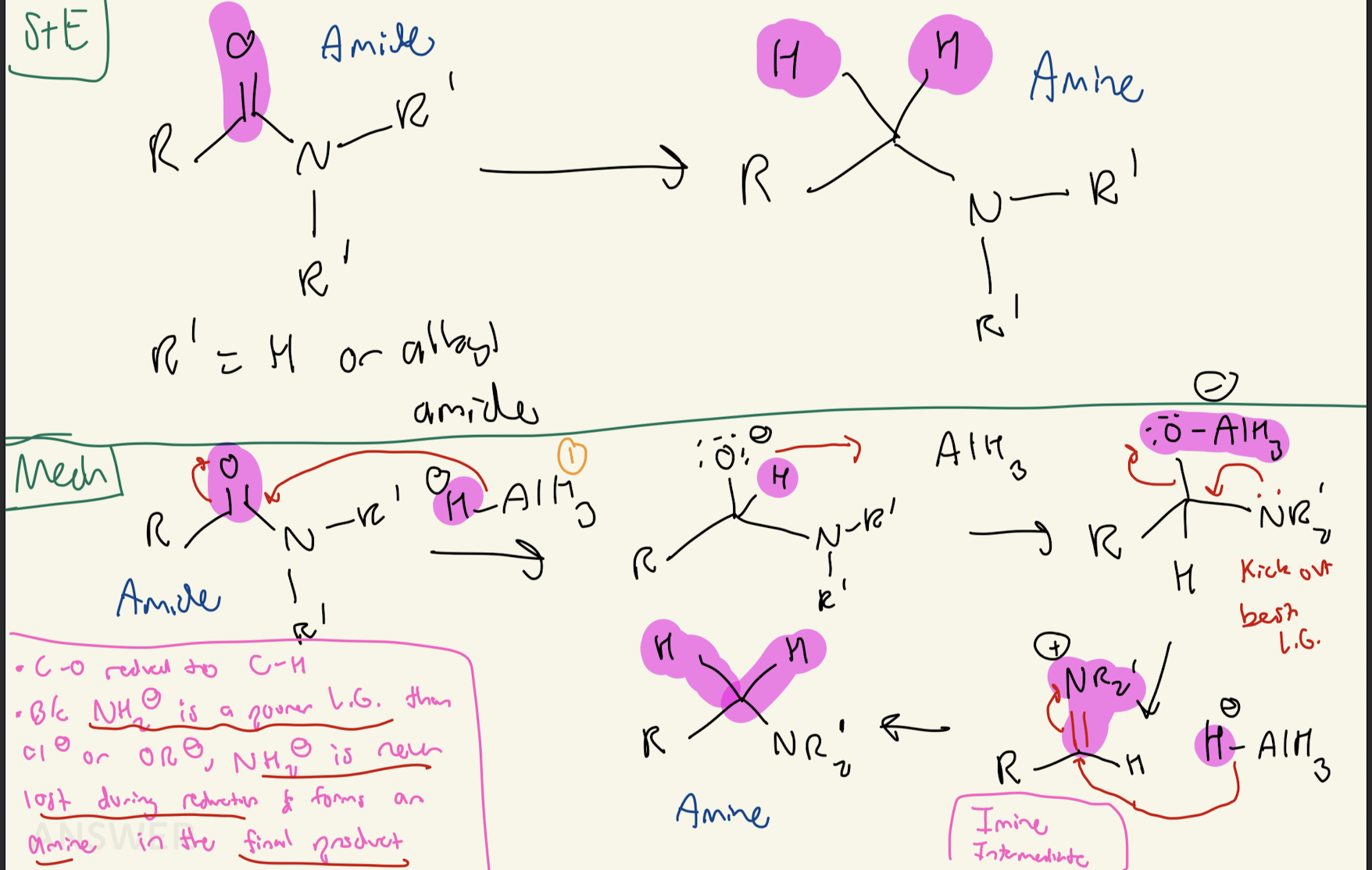 <p><strong>Amide → Amine</strong></p>