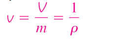 <p>volume per unit mass</p>