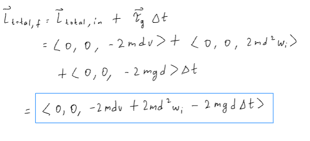 <p>torque update formula, where L_f = L_i + t_net * deltaT</p>