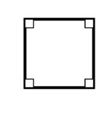 <p>2D shape - 4 vertices - Four 90 degree angles - 4 sides equal length</p>
