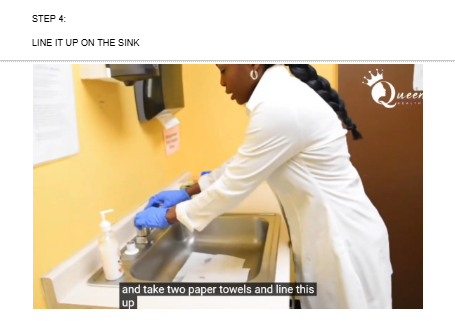 <p>GRAB TWO PAPERS TOWELS AND LINE IT UP ON THE SINK</p>