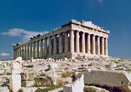 <p>A Greek temple built between 447–432 BCE on the Acropolis in Athens, known for its Doric columns, symmetry, and ideal proportions representing classical Greek values.</p>