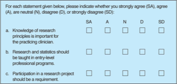 <ul><li><p>Most common summative scale to assess attitudes/values</p></li><li><p>“Strongly agree → strongly disagree”</p></li><li><p>Produces <strong>total summed score</strong></p></li><li><p>Requires <strong>item analysis/validation</strong></p></li></ul><p></p>