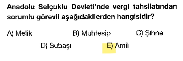 <p>"Amil" iş yapan, vergi toplayan demektir. Belediye işlerine bakan "Muhtesip", askeri vali ise "Şıhne"dir.</p>