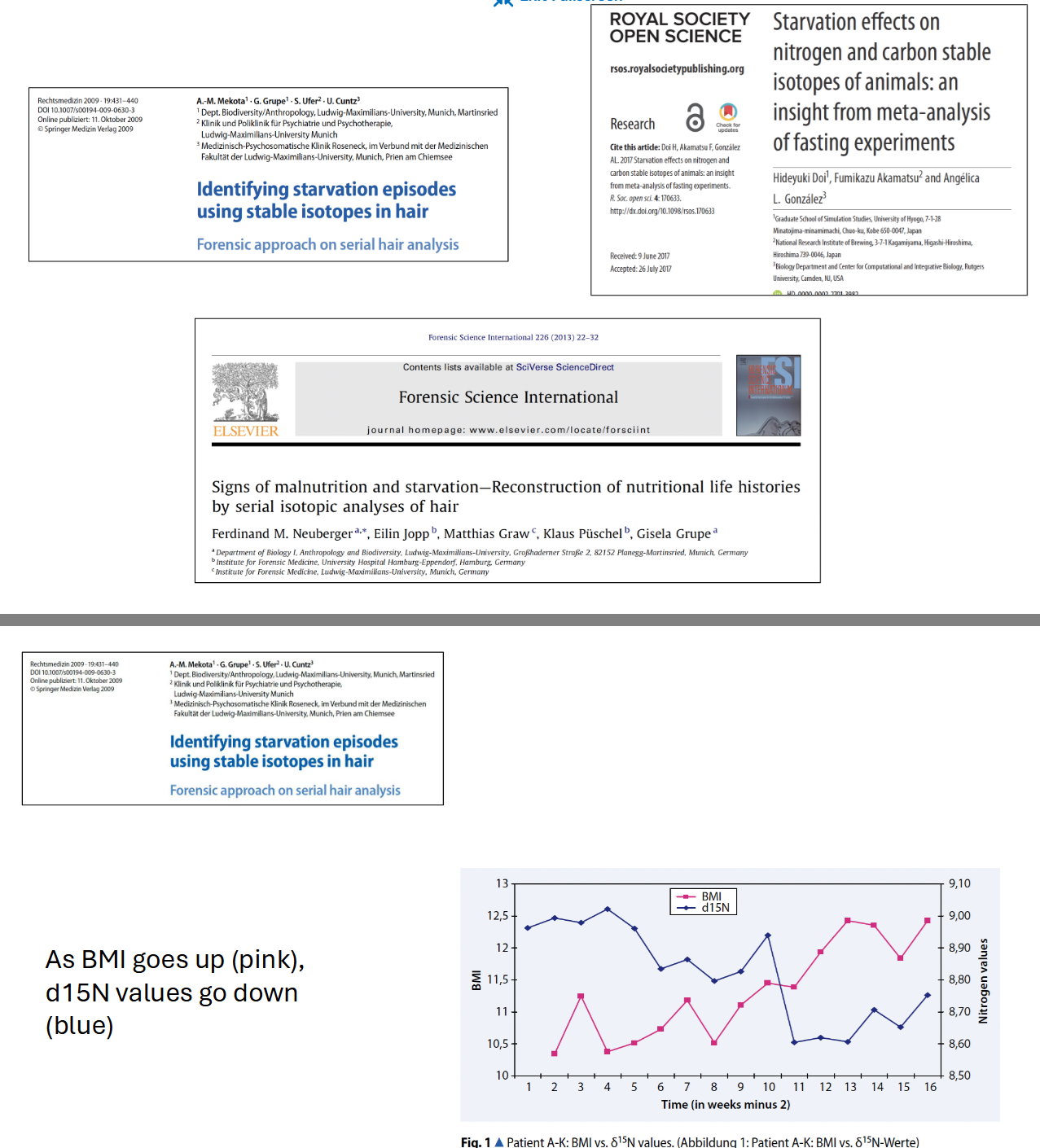 <ul><li><p>87^Sr/86^Sr</p></li><li><p>Reflect local geological signature</p><ul><li><p>Variation in 87Sr depends on amount of decaying rubidium in rock during formation</p></li><li><p>Varies from 0.720 – 0.703 on land</p></li></ul></li></ul><ul><li><p>Plants uptake strontium into their tissues</p></li><li><p>Consumers uptake plant strontium into their teeth</p><ul><li><p>Strontium substitutes for Ca in hydroxyapatite</p></li></ul></li><li><p>Baselines: local fauna</p></li></ul><p></p>