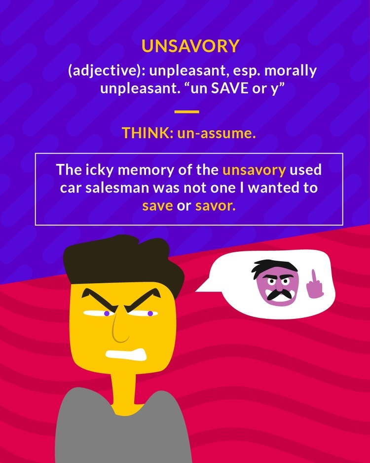 <p>unpleasant, esp. morally unpleasant</p>