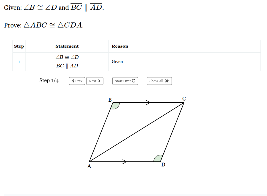 <p>Fill out the rest of the statement/reason table to prove the triangles are similar</p>