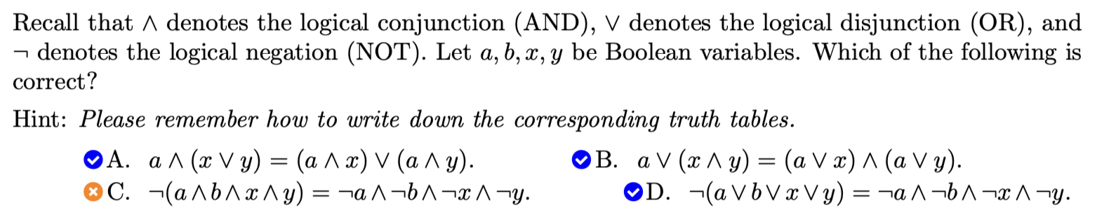 <p>A,B and D </p>