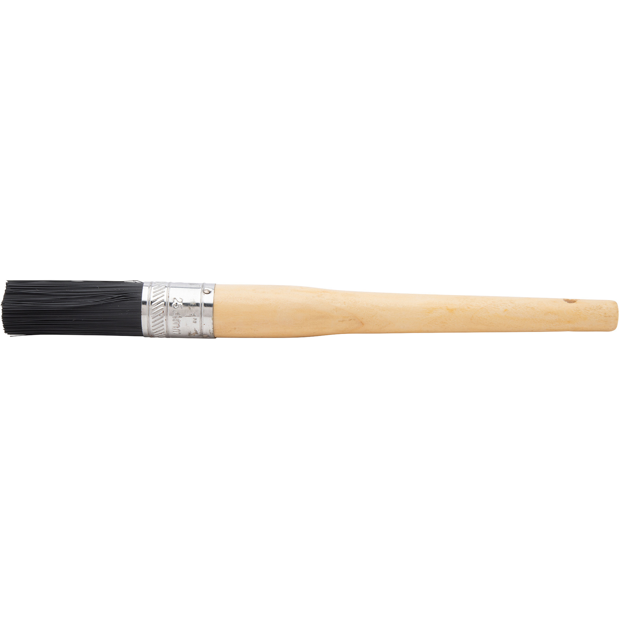 <p><span style="color: rgb(255, 246, 246);">Wood-handled brush with black bristles and a metal-sealed end, designed to float in solvent for cleaning small parts while preventing loss in tank.</span></p>