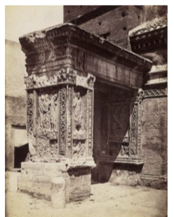 <p>Located in Forum Boarium</p><p>Dedicated to cattle merchants and bankers</p><p>Names of Geta and others erased</p><p>Sculptural reliefs of Geta and others erased</p><p>(damnatio memoriae)</p><p></p>