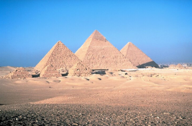 <p>The Pyramids of Giza </p>