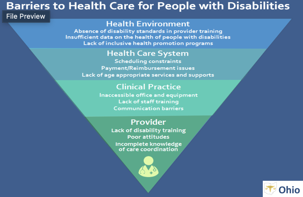 <p>Health Disparities in Disability: </p>