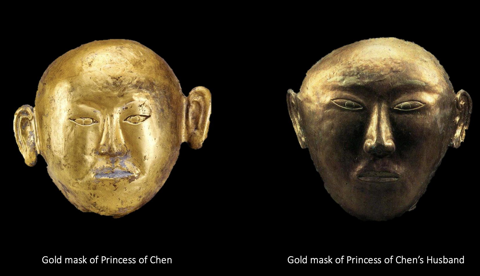 <p>Gold Masks of Princess of Chen and Husband</p>