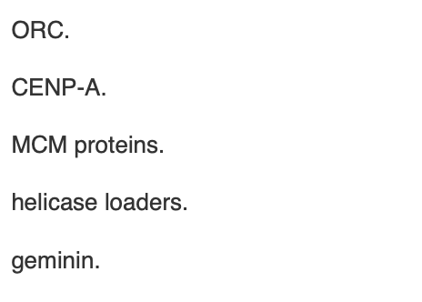 <p><span>Each of the following is involved in DNA replication licensing during S phase </span><em>except</em></p>