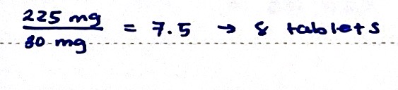 <p>C. 8 tablets</p>