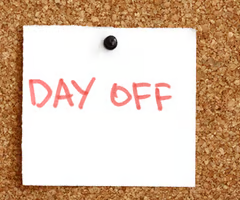 <p>day off</p>