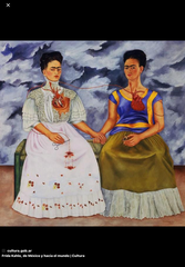 <p>The exposed connecting veins and hearts in The Two Fridas, an example of Surrealism / Mexican Modernism, by Frieda Kahlo primarily function as:</p>