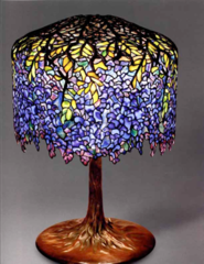 <p>lamps (1895-1906) and vases (1895-1903), Art Noveau, American artist/designer</p><p>stained glass in windows and lamps, supplied Bing with lamps and vases</p>