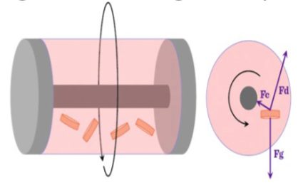 <ul><li><p>Scaffolds + cells are placed in culture medium between two cylinders.</p></li><li><p>The outer cylinder rotates, keeping scaffolds suspended and moving.</p></li><li><p>This creates a low-gravity (microgravity-like) environment.</p></li><li><p>Cells experience gentle movement and can form more uniform 3D tissues.</p></li></ul><p></p>