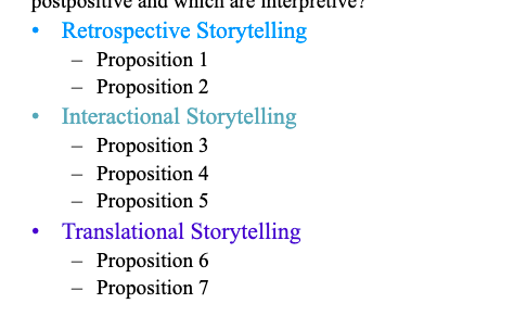 <p><span>This theory represents two metatheroetical orientations. Which proposition(s) is/are interpretive and which is/are post-positive?</span></p>