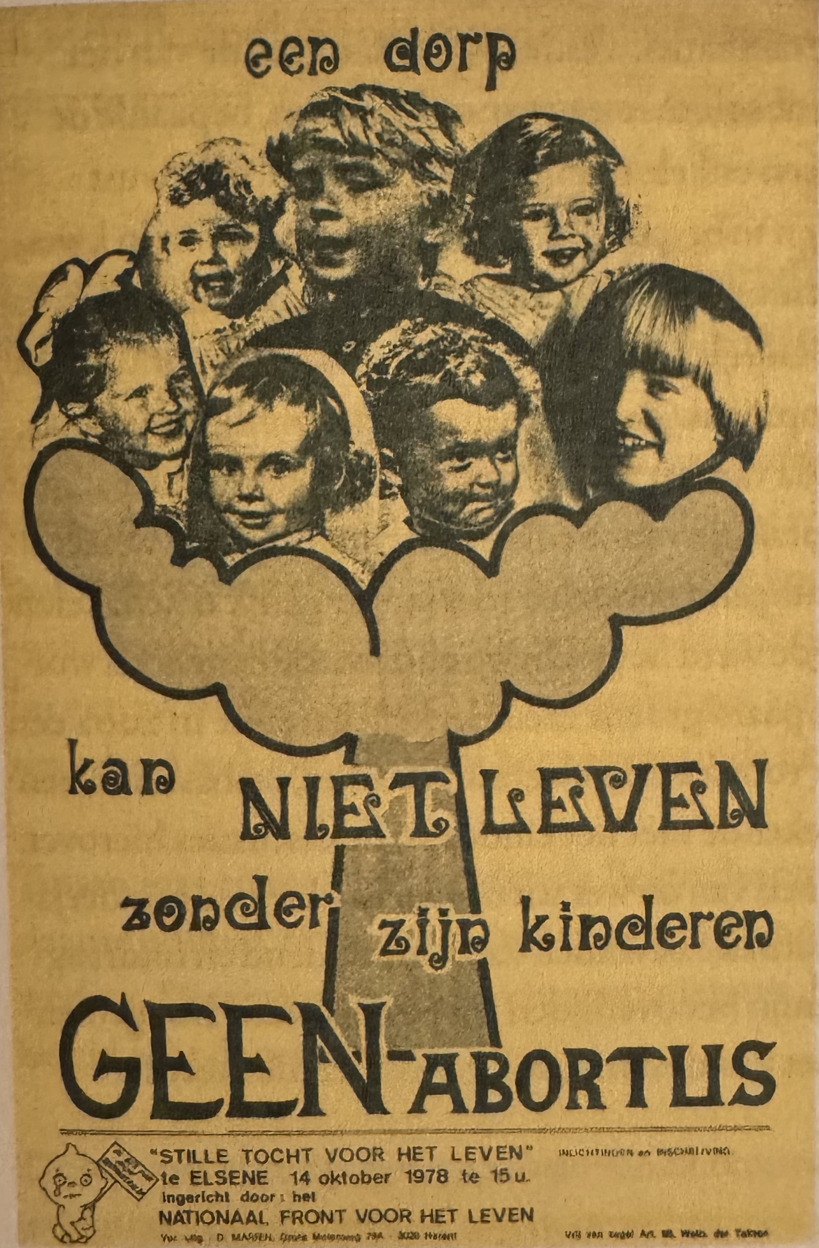 <p>Wat is het "Geen abortus"-affiche een voorbeeld van?</p>