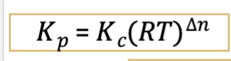 <p>delta n = change in moles of gas = moles gas products - moles gas reactants</p>