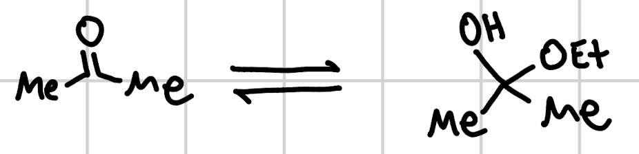 <p>hemiacetal formation</p>