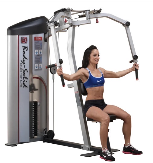 <p>Seated pec/ chest fly machine target muscle and joint action</p>