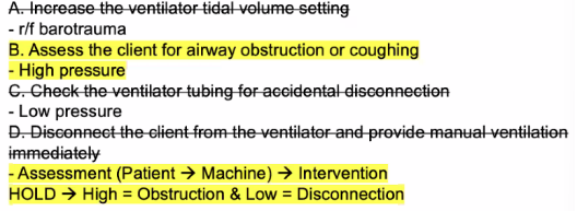 <p> B. Assess the client for airway obstruction or coughing</p><ul><li><p></p></li></ul><p></p>