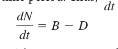 <ul><li><p>the change in a population over time</p></li><li><p>if positive → population is growing</p></li><li><p>if negative → population is decreasing</p></li><li><p>if 0 → no change in pop size</p></li></ul><p></p>