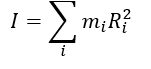 <p>show diagram of spherical rotors with 4 atoms</p><ul><li><p>label m<sub>A</sub>, m<sub>B</sub>, m<sub>C</sub> etc and R</p></li><li><p>what is I?</p></li></ul><p></p>