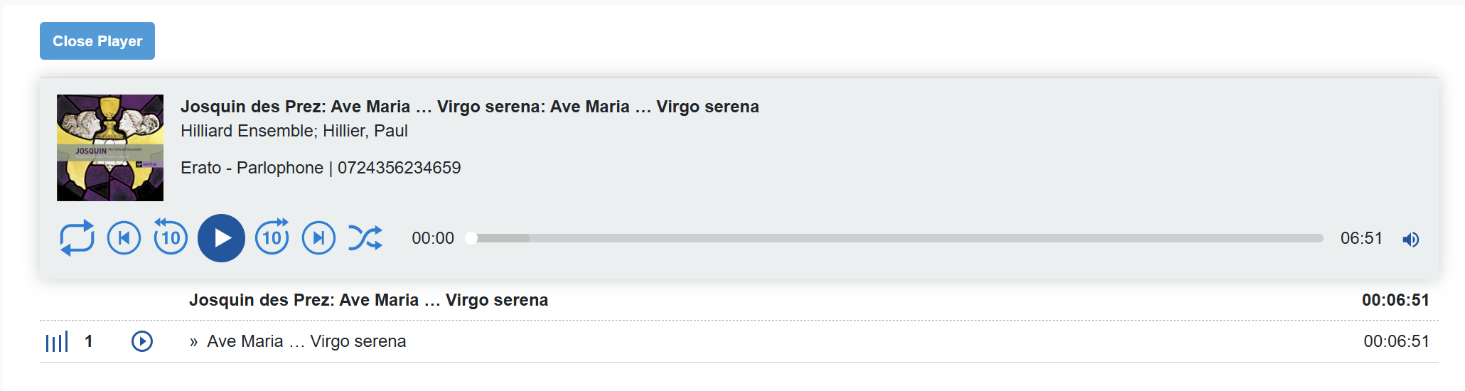 <p>Listen to this piece: <span>Josquin, Ave Maria, Virgo Serena, 1502</span></p>