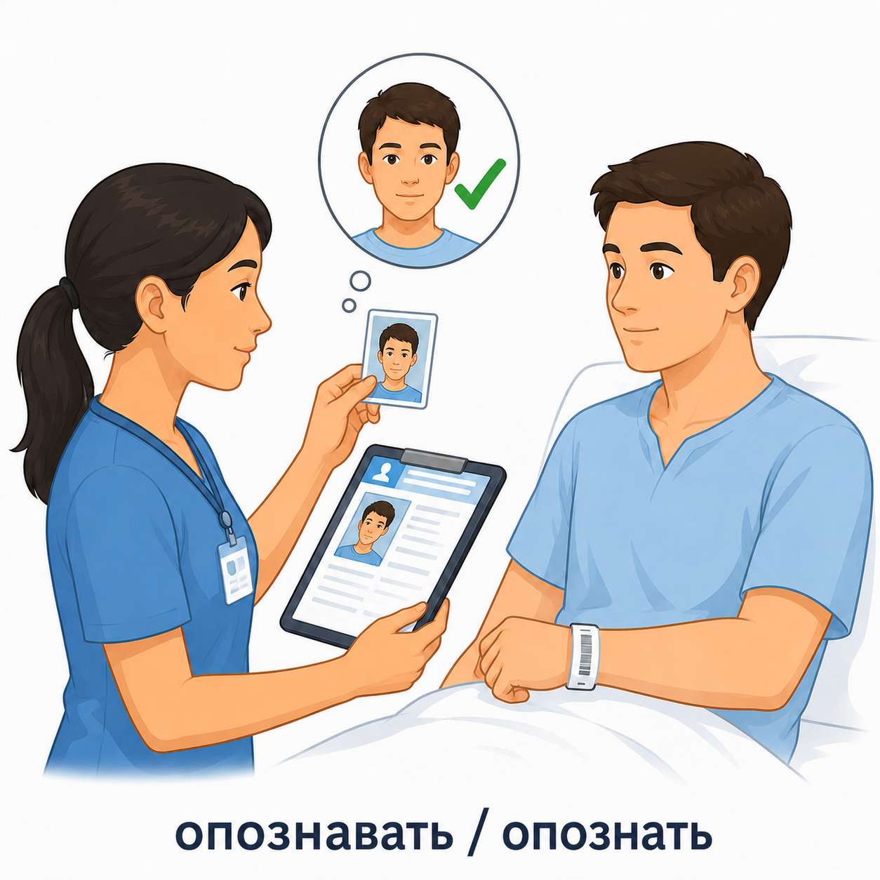 <p>identificar / reconocer / establecer la identidad. Пример: Врачи опознали пациента.</p>
