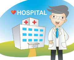 <p>лікарня</p><p>저는 병원에 가요. = I'm going to the hospital.</p><p>병원에서 검사를 받았어요. = I had a check-up at the hospital.</p>