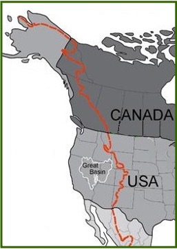 <p>Line of mountains/ridges that separate river systems which drain into different Oceans.</p>